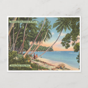 Groeten uit Jamaica Vintage strandtafereel Briefkaart