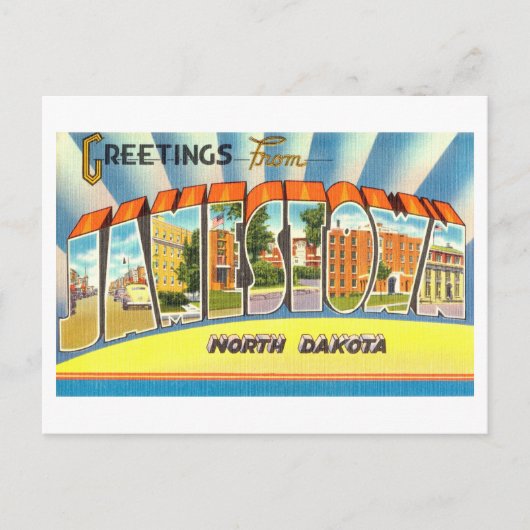 groeten uit Jamestown, North Dakota Briefkaart (Voorkant)