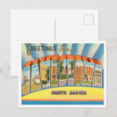 Groeten uit Jamestown, North Dakota Travel Briefkaart (Voorkant / Achterkant)