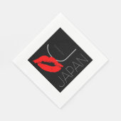 Groeten uit Japanse Rode Lipstick Kiss Servetten (Hoek)