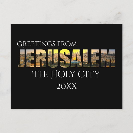 Groeten uit Jeruzalem, de heilige stad Briefkaart (Voorkant)