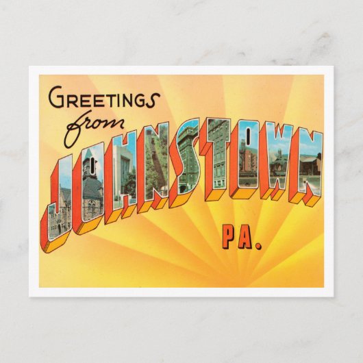 Groeten uit Johnstown, Pennsylvania Travel Briefkaart (Voorkant)