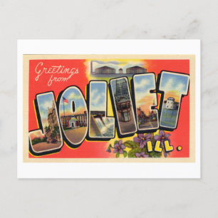  groeten uit Joliet, Illinois Briefkaart
