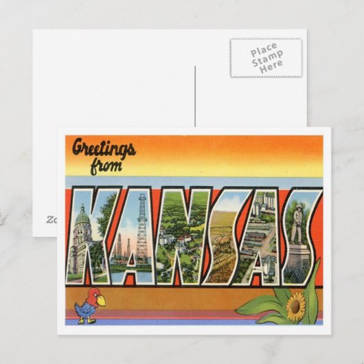 Groeten uit Kansas Briefkaart (Voorkant / Achterkant)