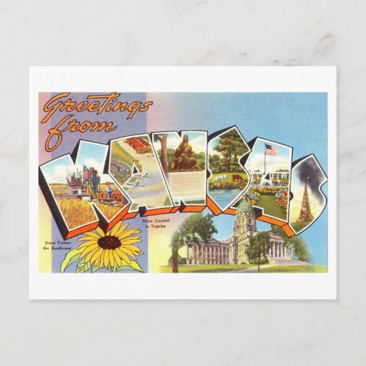  groeten uit Kansas Briefkaart (Voorkant)