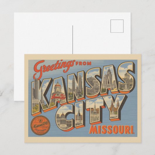 groeten uit Kansas City, Missouri Briefkaart (Voorkant / Achterkant)
