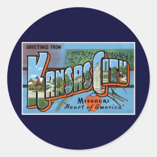 Groeten uit Kansas City! Ronde Sticker