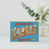 Groeten uit Kansas City, Vintage van Missouri Briefkaart (Staand voorkant)