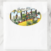 Groeten uit Kansas Ovale Sticker (Tas)