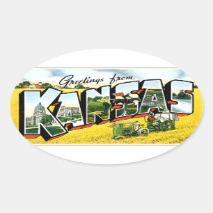 Groeten uit Kansas Ovale Sticker