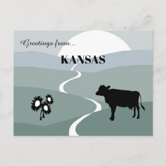 Groeten uit Kansas rustgevende groene tinten Briefkaart