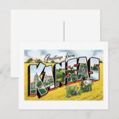 Groeten uit Kansas. Vintage Briefkaart (Voorkant / Achterkant)