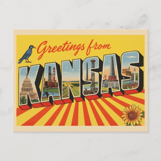 Groeten uit Kansas, Wichita Briefkaart (Voorkant)