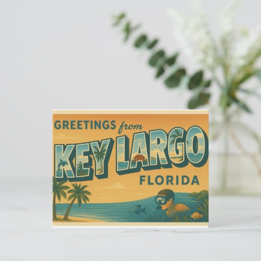 Groeten uit Key Largo Florida Briefkaart (Staand voorkant)
