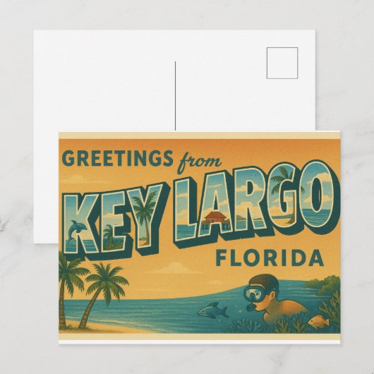 Groeten uit Key Largo Florida Briefkaart (Voorkant / Achterkant)