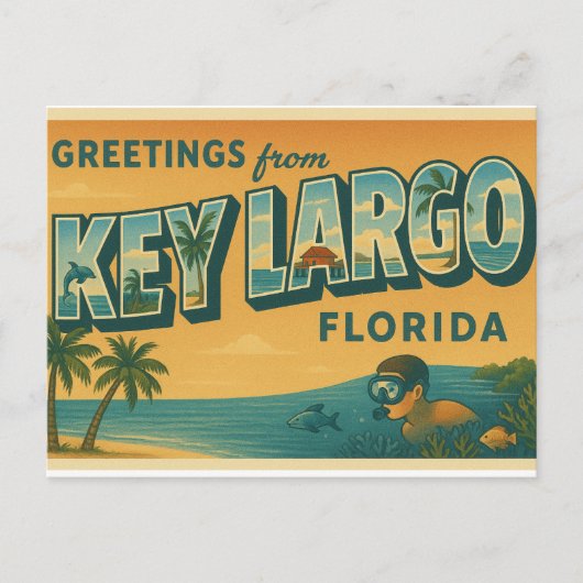 Groeten uit Key Largo Florida Briefkaart (Voorkant)