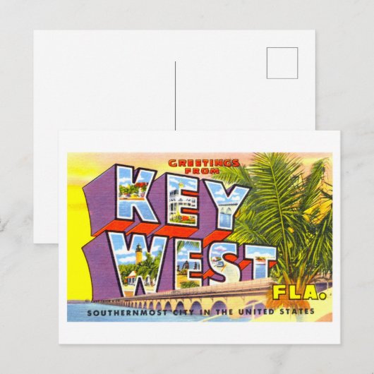  groeten uit Key West, Florida Briefkaart (Voorkant / Achterkant)