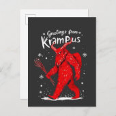 Groeten uit Krampus Kerstmis Aankondigingskaart (Voorkant / Achterkant)