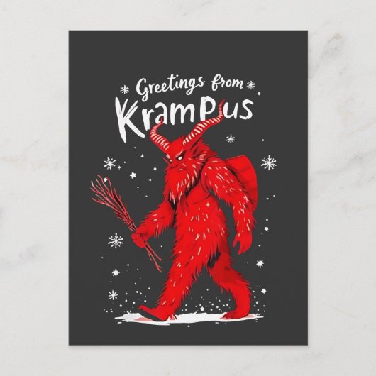Groeten uit Krampus Kerstmis Aankondigingskaart (Voorkant)