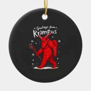 Groeten uit Krampus Kerstmis Keramisch Ornament