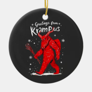Groeten uit Krampus Kerstmis Keramisch Ornament