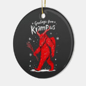 Groeten uit Krampus Kerstmis Keramisch Ornament (Links)