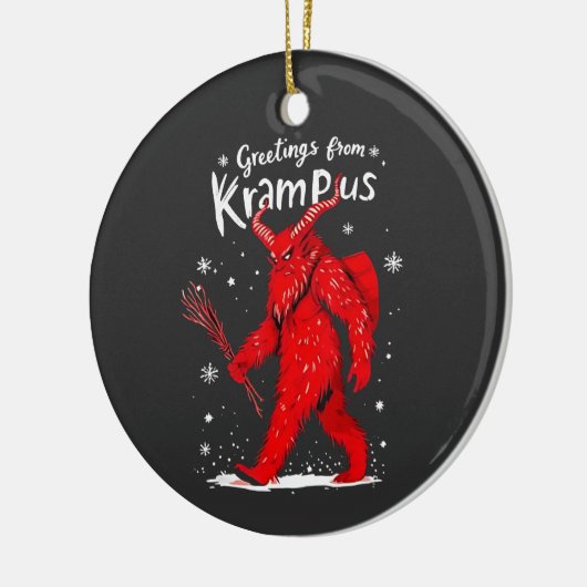 Groeten uit Krampus Kerstmis Keramisch Ornament (Links)