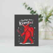 Groeten uit Krampus Kerstmis Uitnodiging Briefkaart (Staand voorkant)