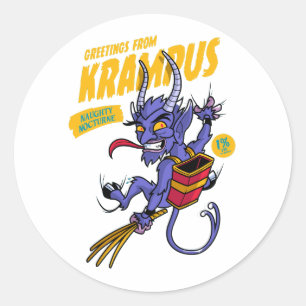 Groeten uit Krampus Ronde Sticker