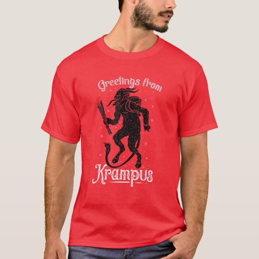 Groeten uit Krampus, vun pre-Duitse paganisme T-shirt (Voorkant)