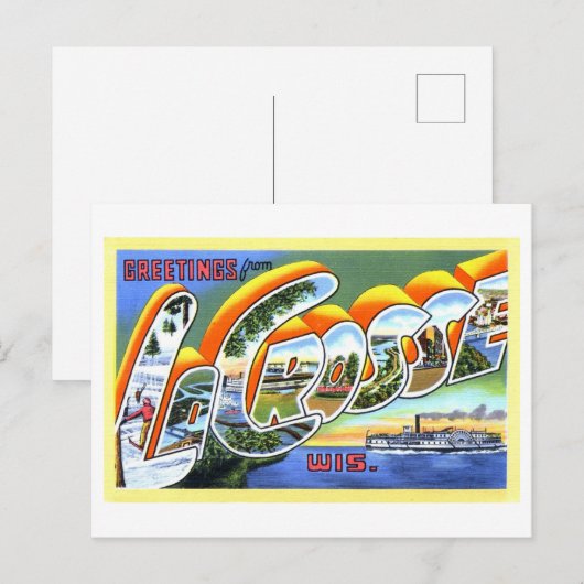 groeten uit La Crosse, Wisconsin, Briefkaart (Voorkant / Achterkant)