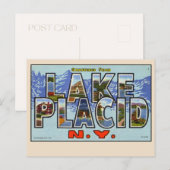 Groeten uit Lake Placid Groot Letter Briefkaart (Voorkant / Achterkant)