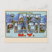 Groeten uit Lake Placid Groot Letter Briefkaart (Voorkant)