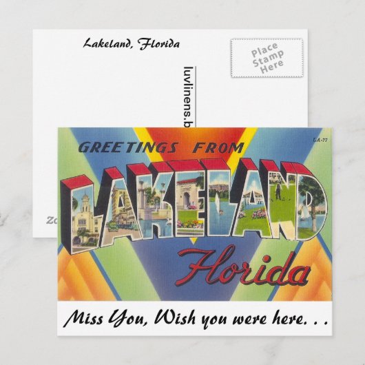 Groeten uit Lakeland, Florida Briefkaart (Voorkant / Achterkant)