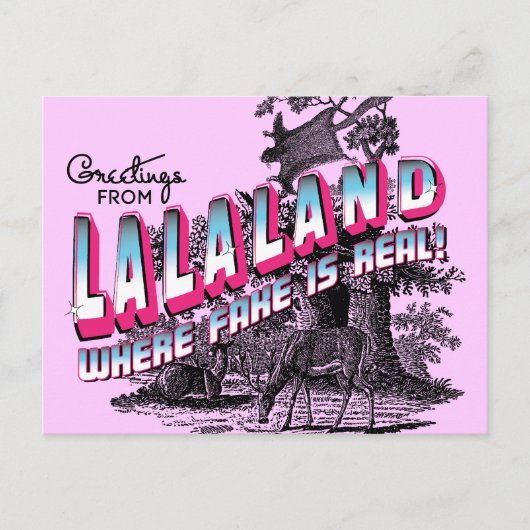 Groeten uit LALA LAND - waar nep echt is Briefkaart (Voorkant)