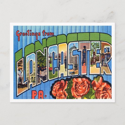 Groeten uit Lancaster, Pennsylvania Travel Briefkaart (Voorkant)