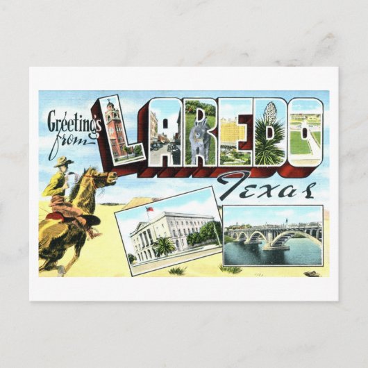  groeten uit Laredo, Texas Briefkaart (Voorkant)