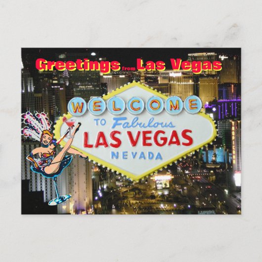 Groeten uit Las Vegas Briefkaart (Voorkant)