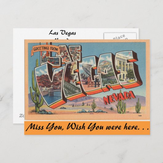 Groeten uit Las Vegas Briefkaart (Voorkant / Achterkant)