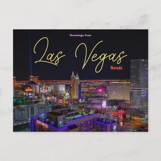 Groeten uit Las Vegas Nevada Briefkaart (Voorkant)