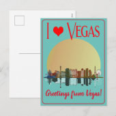 Groeten uit Las Vegas Skyline Sunrise Souvenir Feestdagenkaart (Voorkant / Achterkant)