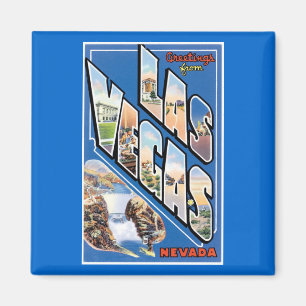 Groeten uit Las Vegas! Vintage Magneet
