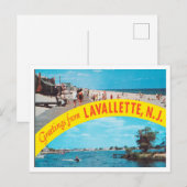 Groeten uit Lavallette, New Jersey Travel Briefkaart (Voorkant / Achterkant)
