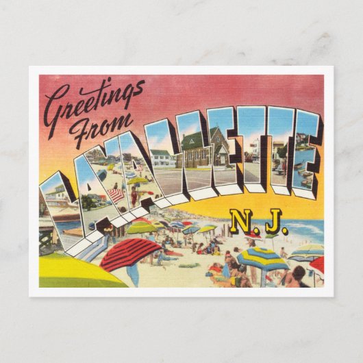 Groeten uit Lavallette, New Jersey Travel Briefkaart (Voorkant)