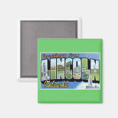 Groeten uit Lincoln, Nebraska! Magneet (Voorkant / Achterkant)
