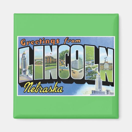 Groeten uit Lincoln, Nebraska! Magneet (Voorkant)