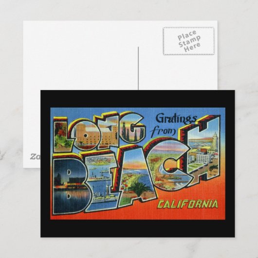 Groeten uit Long Beach California Briefkaart (Voorkant / Achterkant)