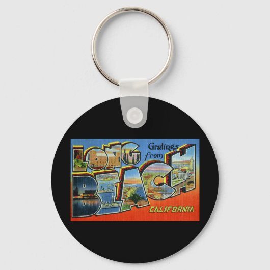 Groeten uit Long Beach California Sleutelhanger (Voorkant)