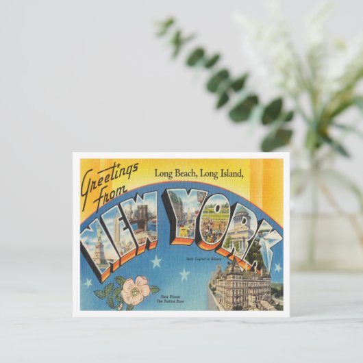 Groeten uit Long Beach, Long Island, New York Briefkaart (Staand voorkant)