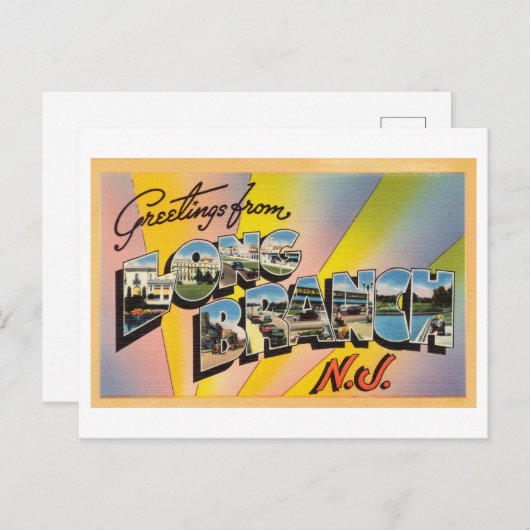 groeten uit Long Branch, New Jersey Briefkaart (Voorkant / Achterkant)